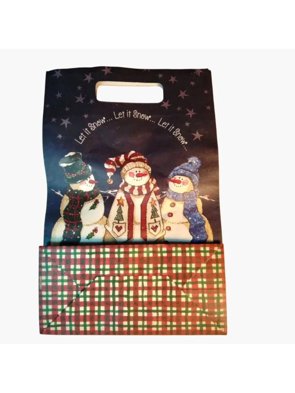 Christmas Snowman Gift Bag Let It Snow Handle